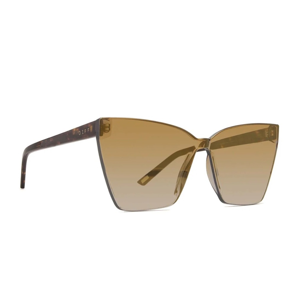 Diff Eyewear New in Box Goldie Gold Mirror Tortoise Shell Sunglasses